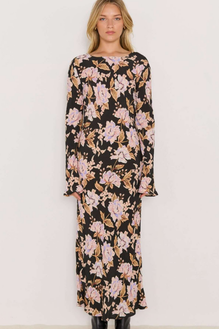 Mink Pink Willow Bias Maxi Dress // Black & Pink