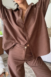 Lilya Hastings Shirt // Cocoa Stripe