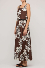 Staple The Label Elara Maxi Skirt // Brown & White