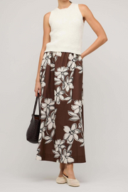 Staple The Label Elara Maxi Skirt // Brown & White