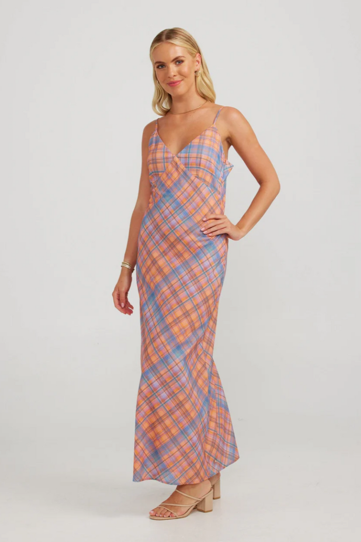 Charlie Holiday Kiera Maxi Dress // Peachy Check