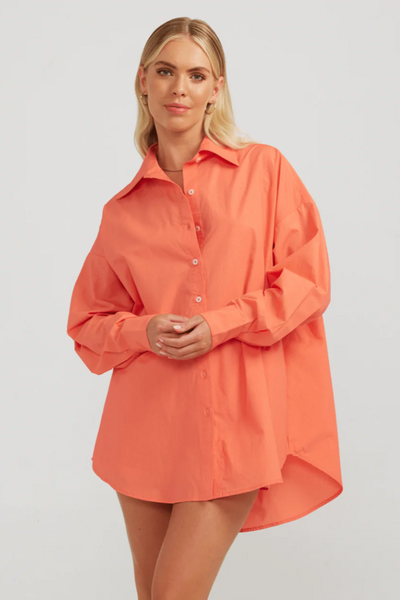 Charlie Holiday Maple Shirt // Coral