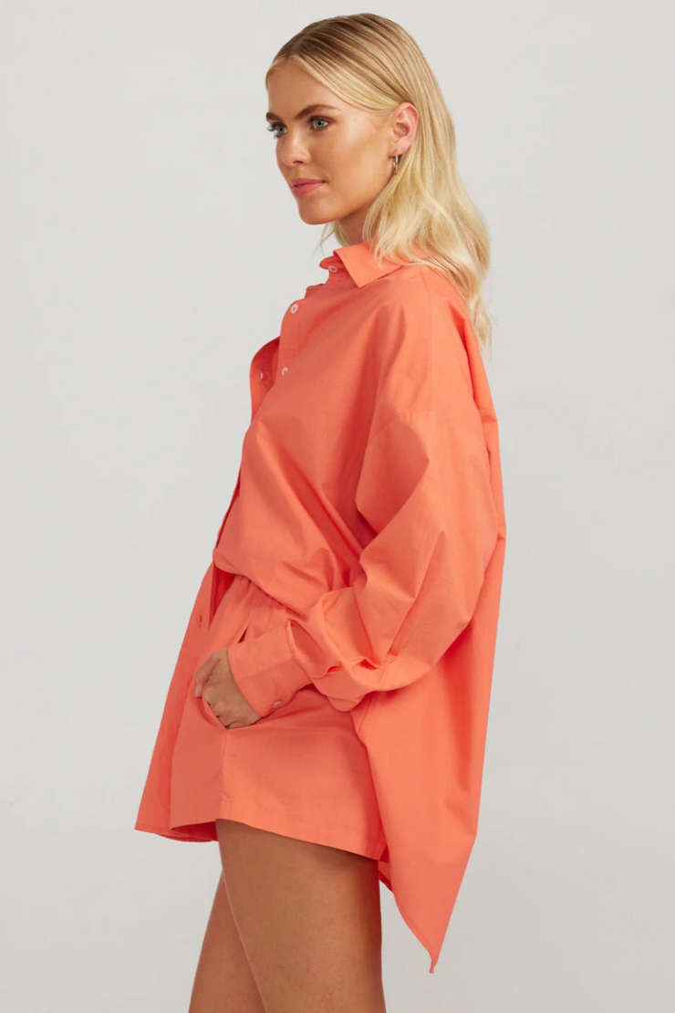 Charlie Holiday Maple Shirt // Coral