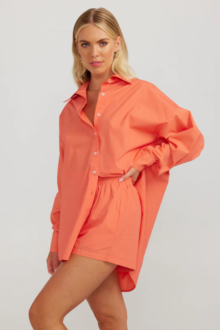 Charlie Holiday Maple Shirt // Coral