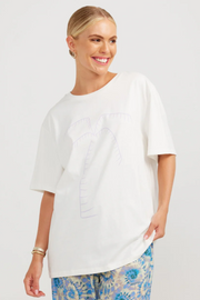 Charlie Holiday Palm Boyfriend Tee // White Palm