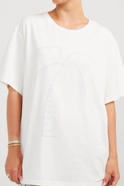 Charlie Holiday Palm Boyfriend Tee // White Palm