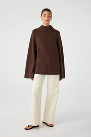 Arcaa Ida Funnel Neck Sweater // Espresso