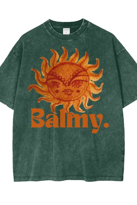 Maku The Label Acid Wash Tee // Balmy Dark Green