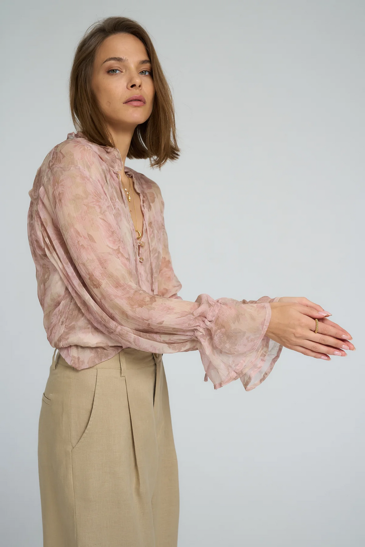 Lilya Harvest Moon Blouse // Monet Floral Print