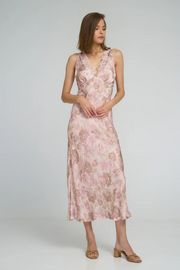 Lilya Feather Slip Dress // Monet Floral Print