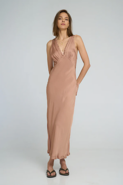 Lilya Feather Slip Dress // Rose Bisque