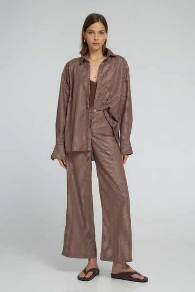 Lilya Hastings Shirt // Cocoa Stripe