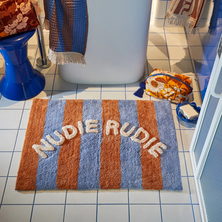 Sage And Clare Zelia Nudie Rudie Bath Mat // Blue Jay