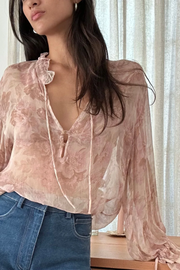 Lilya Harvest Moon Blouse // Monet Floral Print