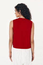 Rowie Goldie Knit Vest // Candy Red