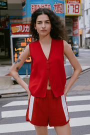 Rowie Goldie Knit Vest // Candy Red