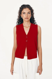 Rowie Goldie Knit Vest // Candy Red