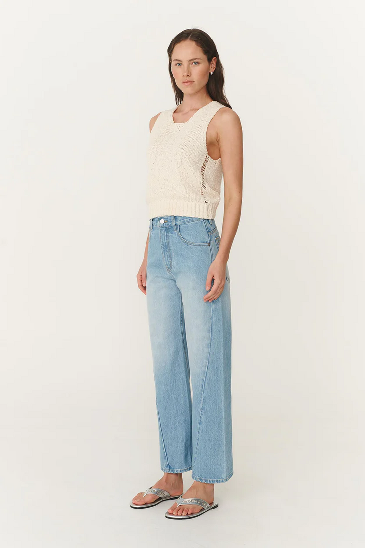 Rowie Percy Curve Seam Jeans // Faded Blue