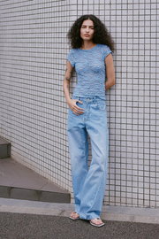 Rowie Percy Curve Seam Jeans // Faded Blue