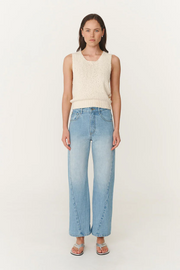 Rowie Percy Curve Seam Jeans // Faded Blue