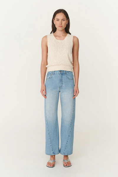 Rowie Percy Curve Seam Jeans // Faded Blue