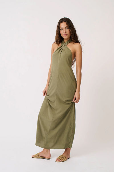 Cartel & Willow Sabrina Halter Dress // Palm