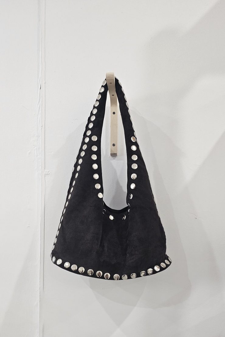 Mafi Studded Suede Bag // Chocolate