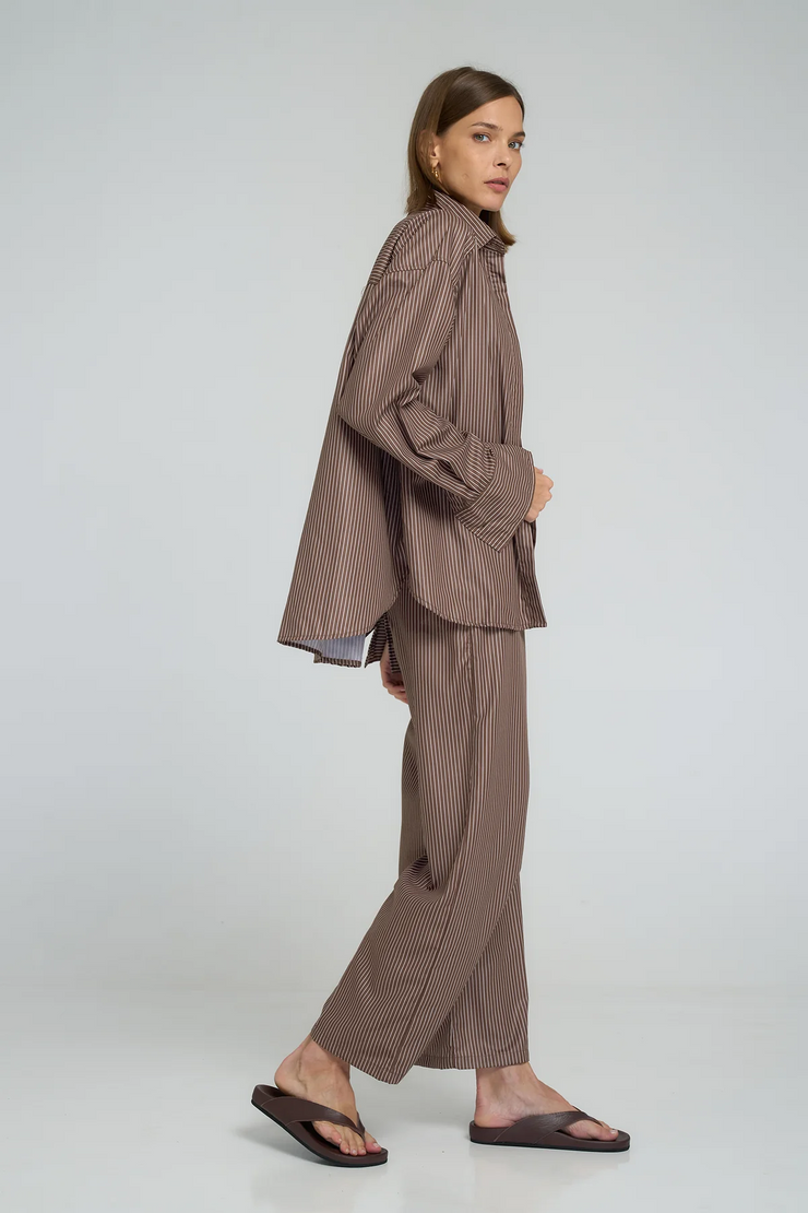 Lilya Hastings Shirt // Cocoa Stripe