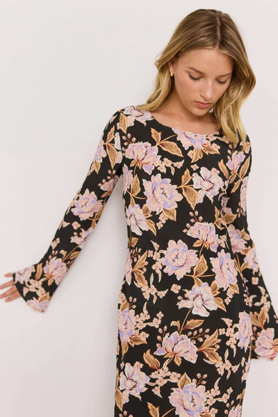 Mink Pink Willow Bias Maxi Dress // Black & Pink