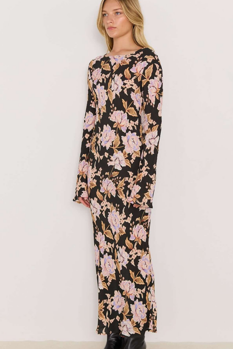 Mink Pink Willow Bias Maxi Dress // Black & Pink