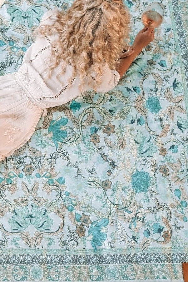 Wandering Folk Picnic Rug // Crystal Forest